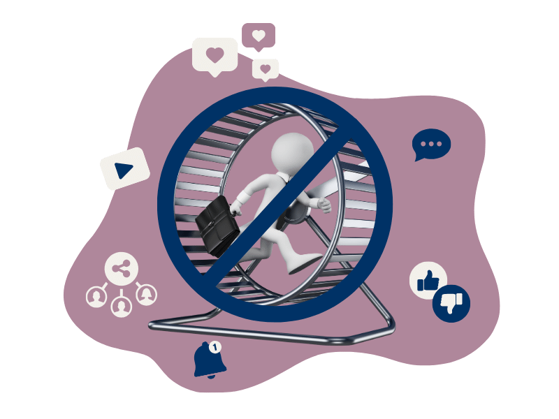 Symbolisches Hamsterrad für Social Media