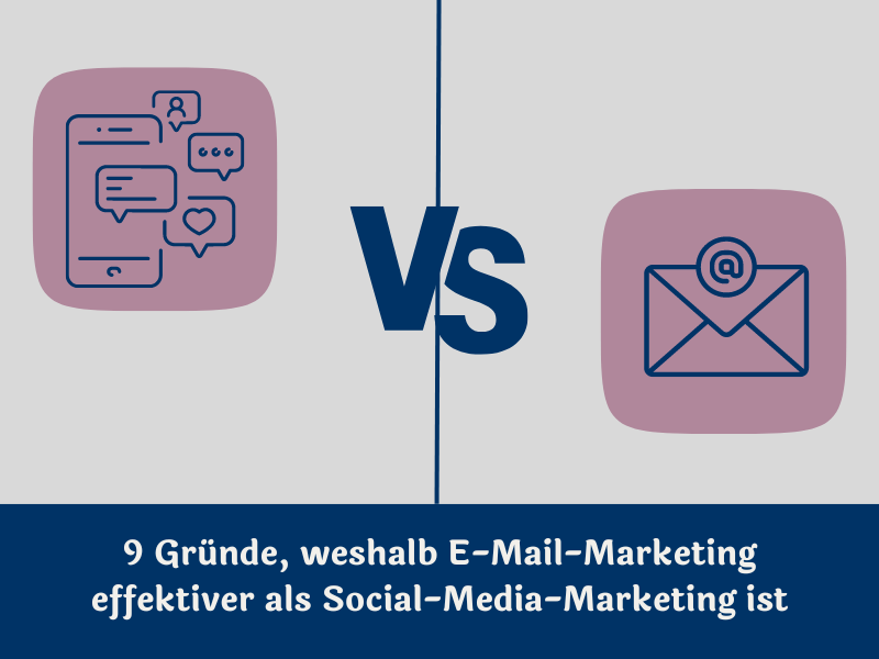 Darstellung Social Media vs. E-Mail / E-Mail-Marketing vs. Social-Media-Marketing